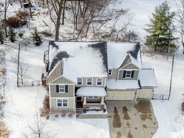 view of snowy aerial view