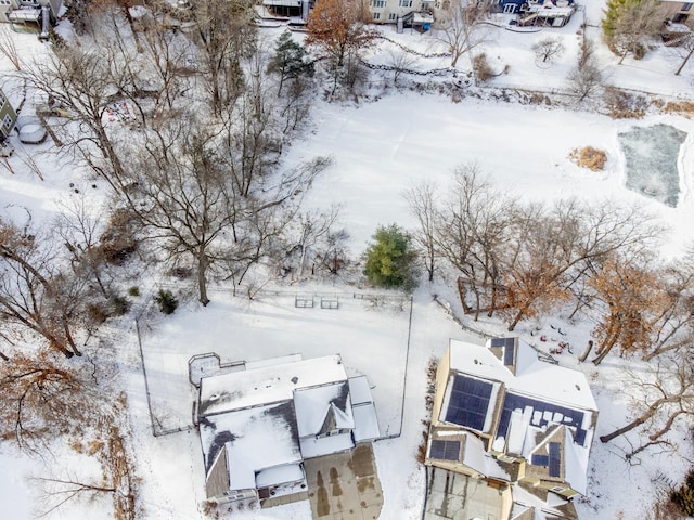 view of snowy aerial view