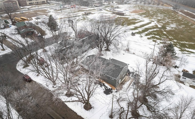 view of snowy aerial view