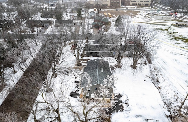 view of snowy aerial view