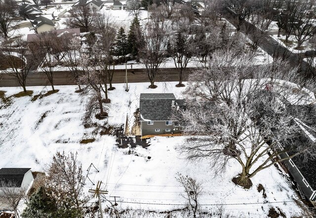 view of snowy aerial view