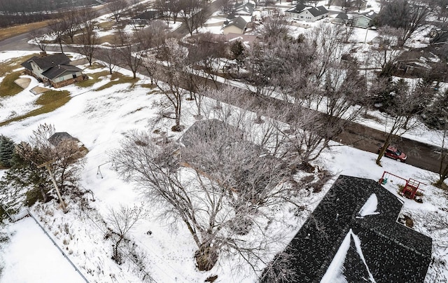 view of snowy aerial view