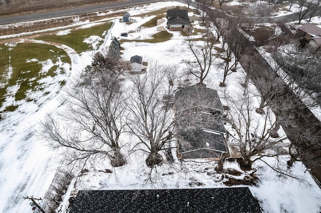 view of snowy aerial view