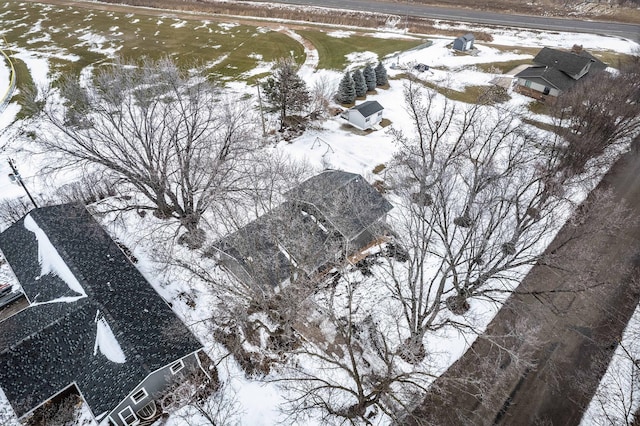 view of snowy aerial view