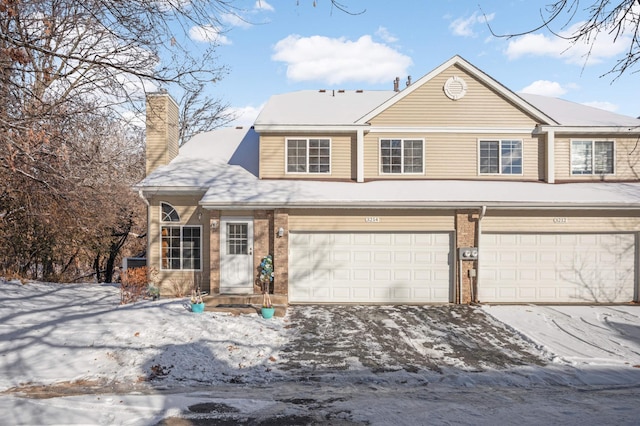 view of property featuring a garage