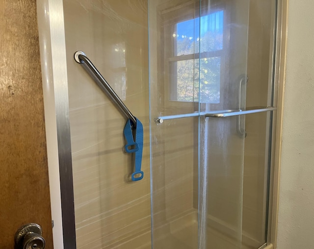 bathroom featuring walk in shower