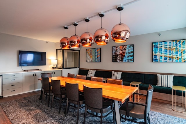 dining space featuring hardwood / wood-style flooring