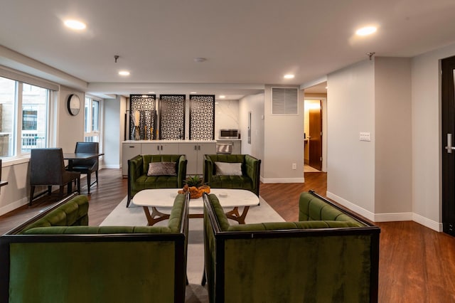 living room featuring wood-type flooring