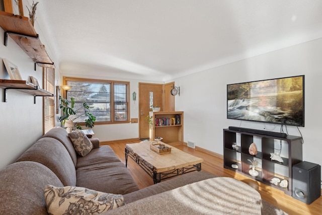 living room featuring light hardwood / wood-style floors