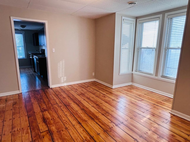 spare room featuring wood-type flooring