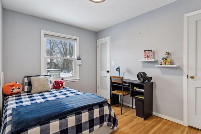 bedroom featuring light hardwood / wood-style floors