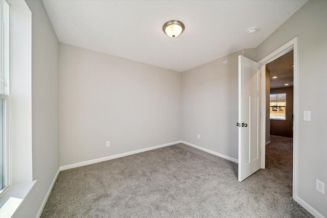 view of carpeted spare room