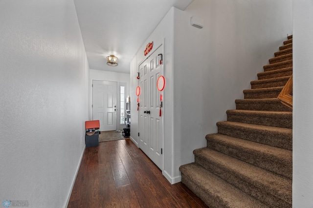 entryway featuring dark hardwood / wood-style floors