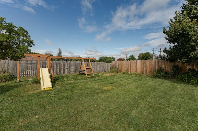 view of yard featuring a playground