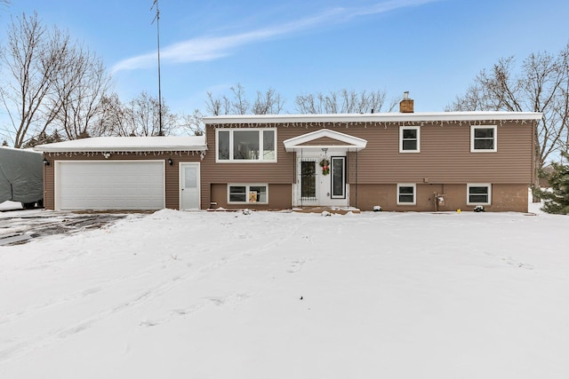 split foyer home with a garage