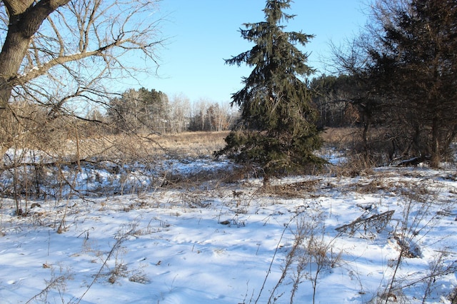 view of snow covered land