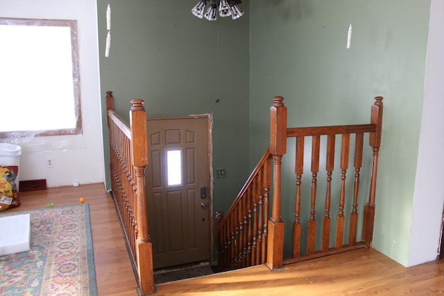 entrance foyer with wood-type flooring