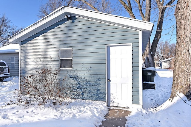 view of snow covered structure