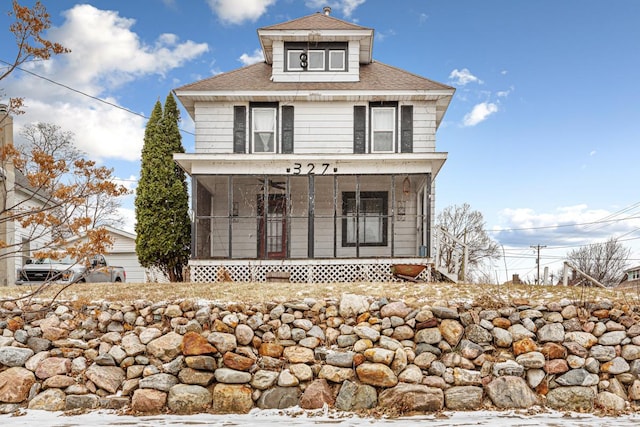 view of front property featuring a porch