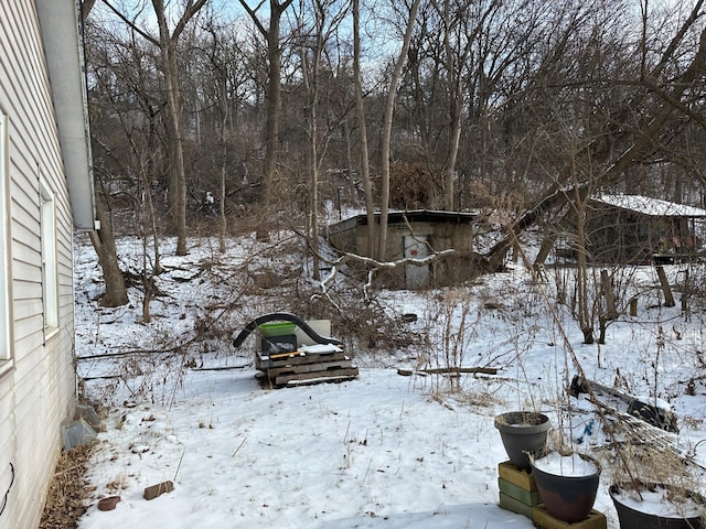 view of snowy yard