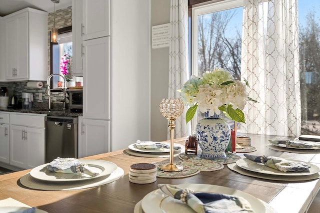 dining room with sink