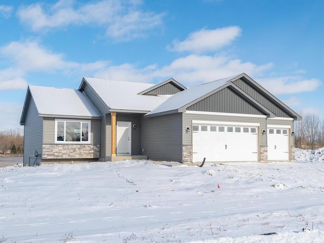 view of front of house with a garage