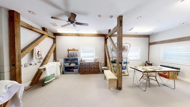 12326 Falk Trl, Northfield, MN 55057 - bedroom with light carpet, recessed lighting, and a ceiling fan