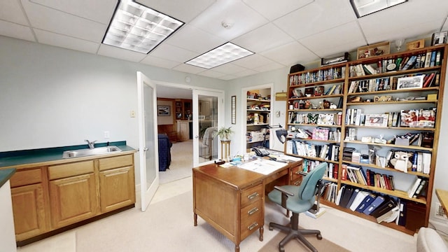 12326 Falk Trl, Northfield, MN 55057 - office with a paneled ceiling and light colored carpet