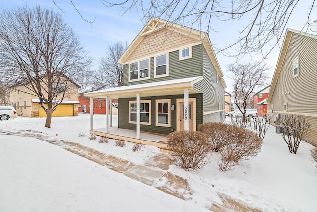 view of front of property featuring a porch