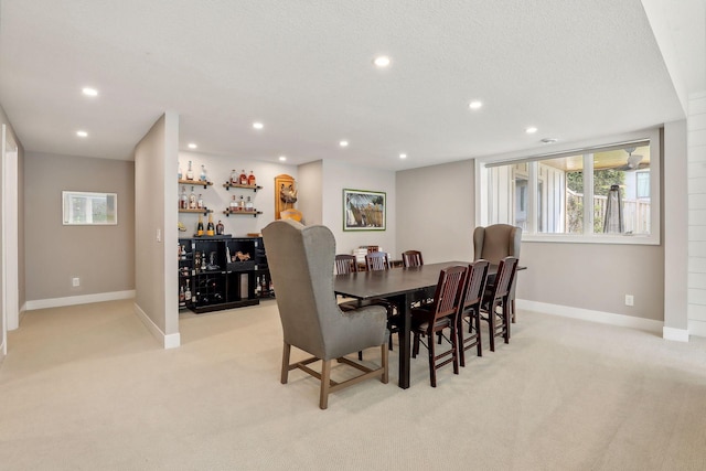 view of carpeted dining room