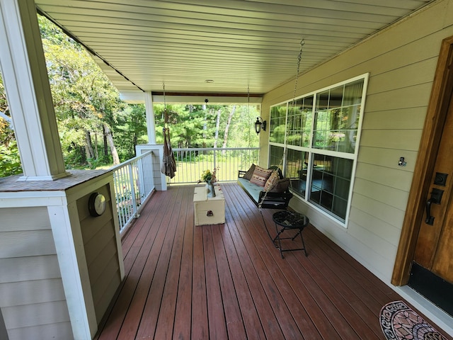 wooden deck with a porch