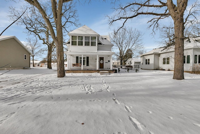 view of front of home with covered porch