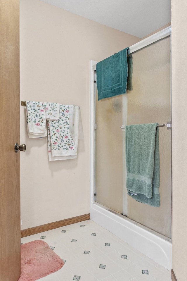 bathroom featuring walk in shower