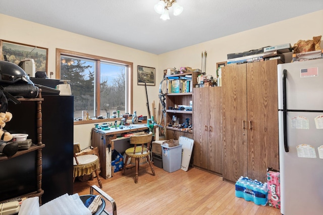 office area featuring light wood-type flooring