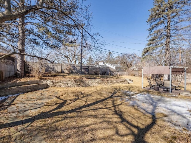 view of yard with fence