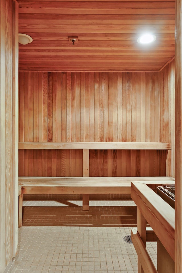 view of sauna