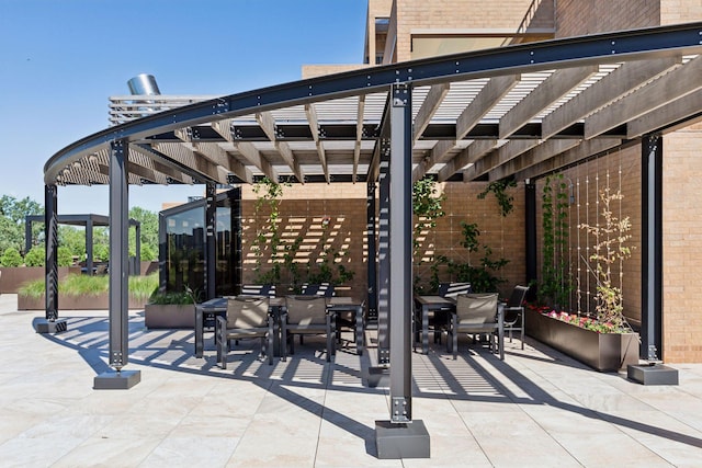 view of patio with a pergola