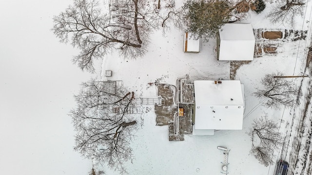 view of snowy aerial view