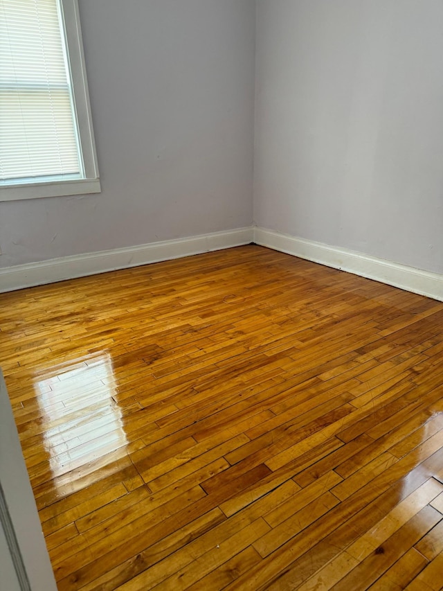 spare room with light hardwood / wood-style floors