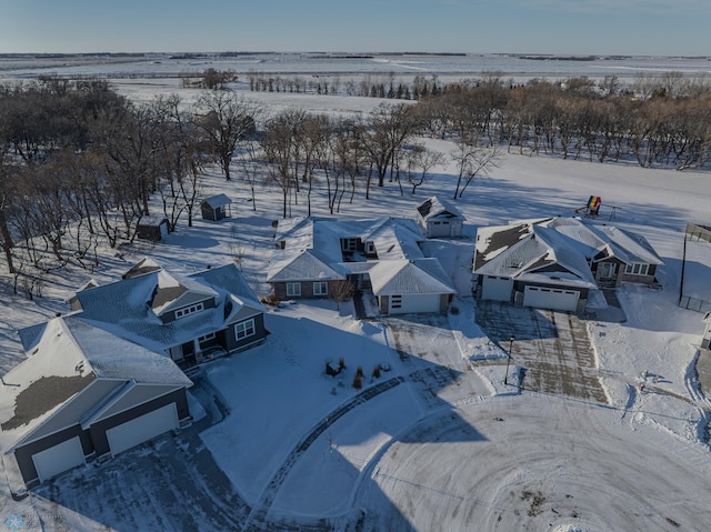 view of snowy aerial view