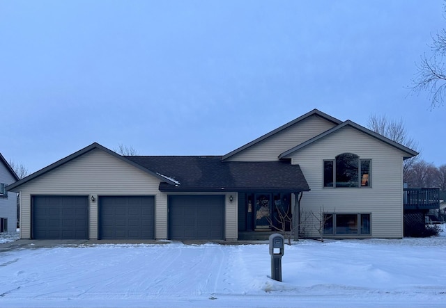 tri-level home with a garage