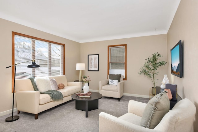 living room featuring carpet flooring