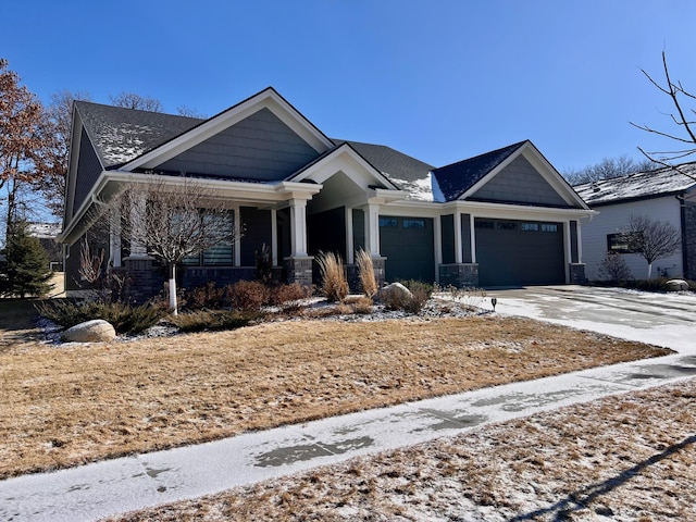 view of front of home with a garage