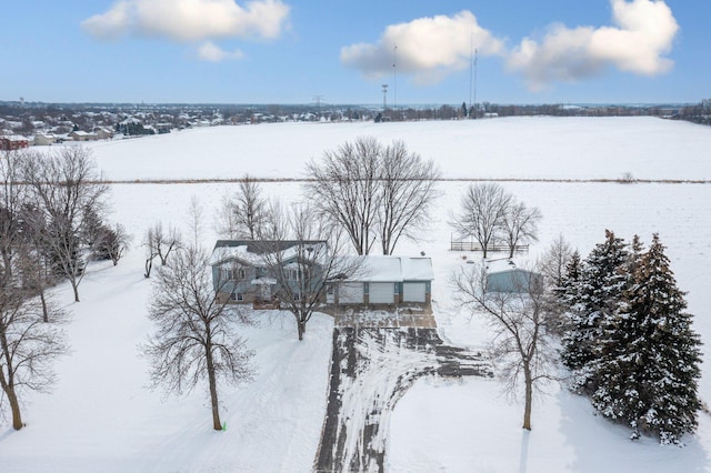 view of snowy aerial view