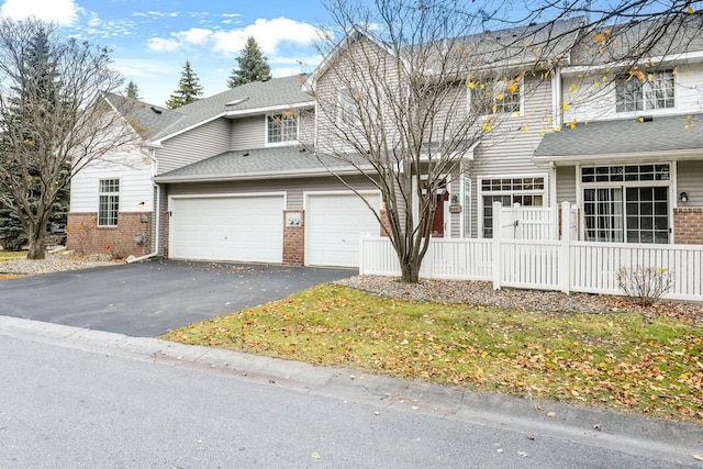 view of front property with a garage