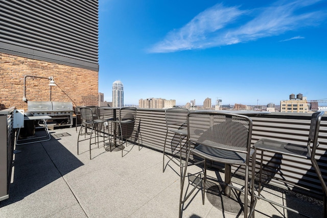 view of patio / terrace with a bar