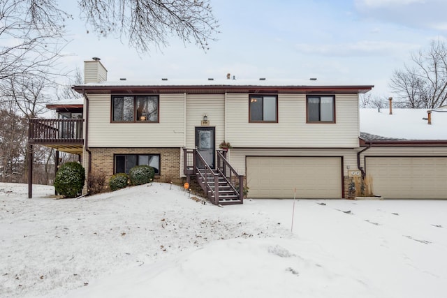 split foyer home with a garage