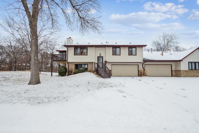 bi-level home with a garage