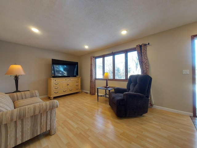 living room with light hardwood / wood-style floors