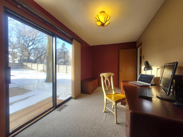 view of carpeted office